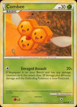 2x (HSDT-044) Combee (C) Pokemon HGSS Undaunted Card # 44 - Image 1
