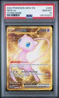 PSA 10 Mew ex Hyper Rare 205/165 Pokemon Card Scarlet & Violet 151 2023 GEM MINT - Image 1