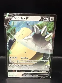 Pokemon TCG Snorlax v 141/202 Sword & Shield Holo Card - Image 1