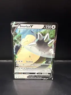 Pokemon TCG Snorlax v 141/202 Sword & Shield Holo Card - Image 3