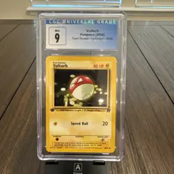 CGC 9 MINT Voltorb Team Rocket 1st Edition 69/82 Pokemon Card 2000 - Image 1