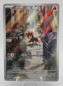 Pokemon TCG Litleo IR 139/132 Illustration Rare Pokemon Card Mega Evolution - Image 1