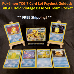 Pokemon TCG 7 Card Lot Psyduck Golduck BREAK Holo Vintage Base Set Team Rocket - Image 1