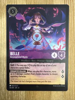 Belle 36/204 Disney Lorcana Ursula's Return Regular Super Rare Card NM Cold Foil - Image 1