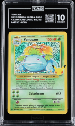 2021 Pokemon Celebrations Classic Collection VENUSAUR - Holo card 15/102 TAG 10 - Image 1