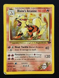 Pokemon TCG Blaine's Arcanine Holo Rare Card Gym Challenge 1/132 - Image 1