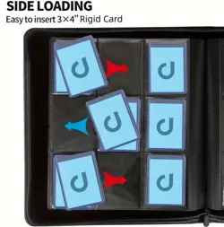 BLACK- TOPLOADER BINDER holds 288 Toploaders Trading Card Album Folder - Image 3