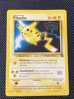 Pikachu Movie Promo WOTC 4 Black Star Promo Pokemon Card LP/NM - Image 1