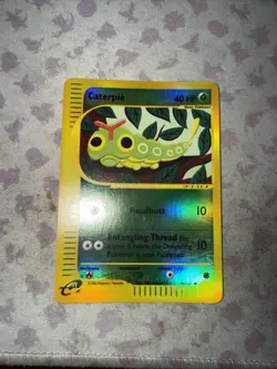 Caterpie 96/165 Holo Reverse Expedition Pokemon E Reader Series Card Vintage HP - Image 1