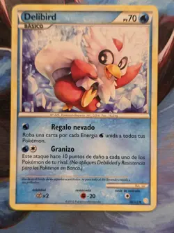 Delibird 39/123 HeartGold/SoulSilver Uncommon Spanish Pokemon Card - Image 1