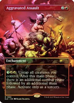 MTG - Aggravated Assault - Foil - Frank Frazetta Secret Lair - Magic - Image 1