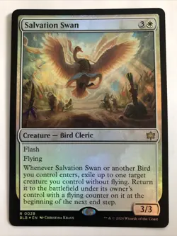 MTG Bloomburrow Salvation Swan Foil 0028 NM Rare - Image 1