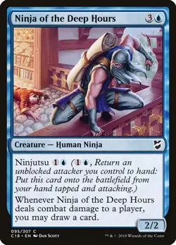 1x Ninja of the Deep Hours NM Eng MTG - Commander 2018 - Image 1