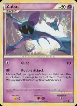 2x (HSUN-070) Zubat (C) Pokemon HGSS Unleashed Card # 70 - Image 1