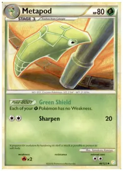 2x (HGSS-046) Metapod (U) Pokemon HeartGold SoulSilver Card # 46 - Image 1