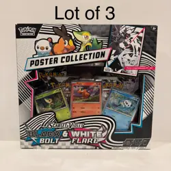 Pokemon TCG Black Bolt & White Flare Unova Poster Collection Box Sealed LOT OF 3 - Image 1