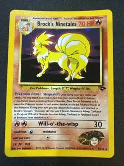 Pokemon TCG Brock's Ninetales Unlimited Holo Rare! Gym Challenge 3/132 - Image 1
