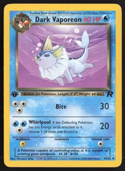 Pokemon TCG | Dark Vaporeon 45/82 | Uncommon | Team Rocket | 1st Edition LP - Image 2