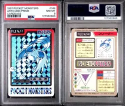 1997 POCKET MONSTERS CARDDASS #144 ARTICUNO PRISM PSA 8 POKEMON - Image 3