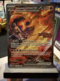 2025 Pokemon SV Destined Rivals Team Rocket's Moltres ex Stamp Promo #229/182 - Image 1