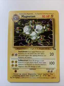 Pokemon TCG 1999 Magneton Unlimited Fossil Rare Non-Holo 26/62 - Image 1