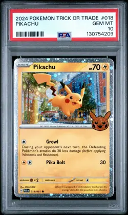 2024 POKEMON TRICK OR TRADE #018 PIKACHU PSA 10 - Image 1