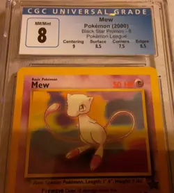 CGC 8 NM/MT Subs Mew #8 WOTC Black Star Promo Pokemon Vintage 2000 - Image 2