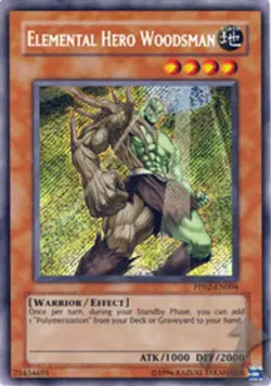 Yugioh! MP Elemental Hero Woodsman - PP02-EN004 - Secret Rare - Unlimited Editio - Image 1