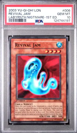 2003 YU-GI-OH! LON-LABYRINTH OF NIGHTMARE 1ST ED #006 REVIVAL JAM PSA 10 - Image 1