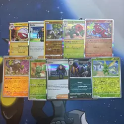 Pokemon Cards 10 Card Lot Holographics, Pokemon, And Trainer Cards! - Image 1