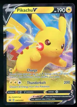 Pikachu V SWSH061 Full Art Promo Holo Pokemon Card (NM) - Image 1
