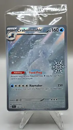 Pokemon TCG Crabominable Holiday Snowflake Promo Card 149/142 Illustration Rare - Image 1