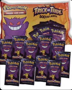 Pokemon TCG BOOster Gengar Trick Or Trade Bundle 40 Packs 120 Cards in hand 820650850783 - Image 1