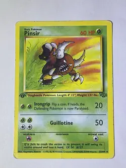 1999 1st Edition Pinsir 25/64 Jungle Pokemon Card TCG WoTC - Image 1