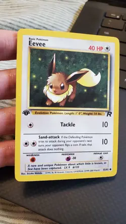 1st Edition Eevee 55/82 - Team Rocket - Pokemon Card - Near Mint (NM) - Image 1