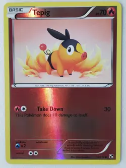 REVERSE HOLO Tepig 16/114 NM - Black White Pokemon Card - Image 1
