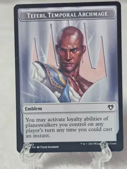 MTG Treasure Emblem - Teferi #48 53 Double-Sided Token Commander Masters T NM - Image 1