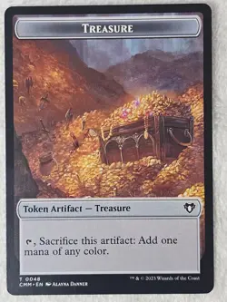 MTG Treasure Emblem - Teferi #48 53 Double-Sided Token Commander Masters T NM - Image 2