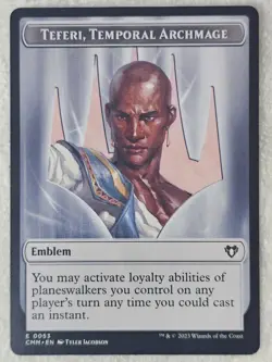 MTG Treasure Emblem - Teferi #48 53 Double-Sided Token Commander Masters T NM - Image 3