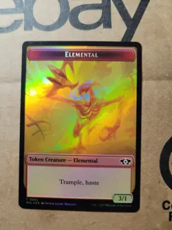 FOIL MTG Elemental (2) Emblem Teferi Akosa Zhalfir Emblem March Machine Token NM - Image 2