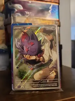 Pokemon N's Zorua SVP 189 Black Star Promo Card Journey Together (W/Dividers) - Image 1