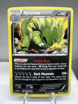 Pokemon TCG Tyranitar 56/124 Cosmos Holo Rare XY Fates Collide LP - Image 1