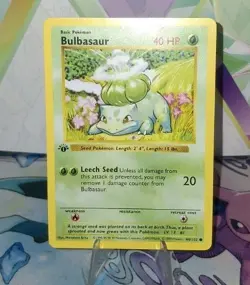 Pokemon TCG Bulbasaur 1st Edition Base Set Shadowless 44/102 NM/Better - Image 2