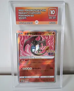 Pokemon Go Radiant Charizard S&S GM-MT 10 PG Grading 2022 Japanese 011/071 - Image 1