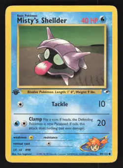 Misty's Shellder 089/132 1st edition Pokemon Gym Heroes - Image 1