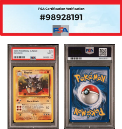 1999 POKEMON JUNGLE 45 RHYDON MINT 9 - Image 2