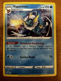 Pokemon TCG Vaporeon Pokemon Promos 030/185 Holo Promo Cosmos Holo Rare Promo - Image 1