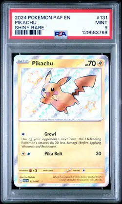 2024 POKEMON PAF EN-PALDEAN FATES SHINY RARE #131 PIKACHU PSA 9 - Image 1