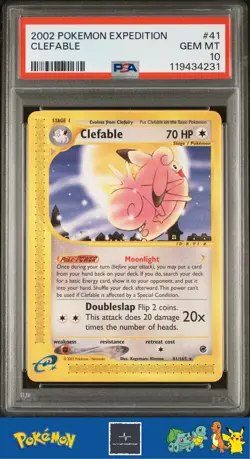 2002 Pokemon e-Series Expedition Base Set 41/165 Clefable PSA 10 - Image 1