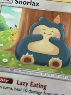 2019 Pokemon SM Unbroken Bonds 158/214 Snorlax Holo (Pikachu) - Image 2